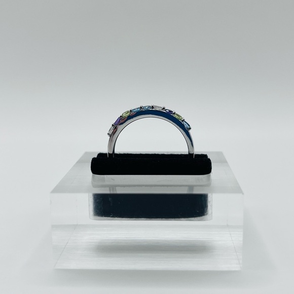 Genuine Multi-Gemstones Sterling Silver Ring - Picture 3 of 7